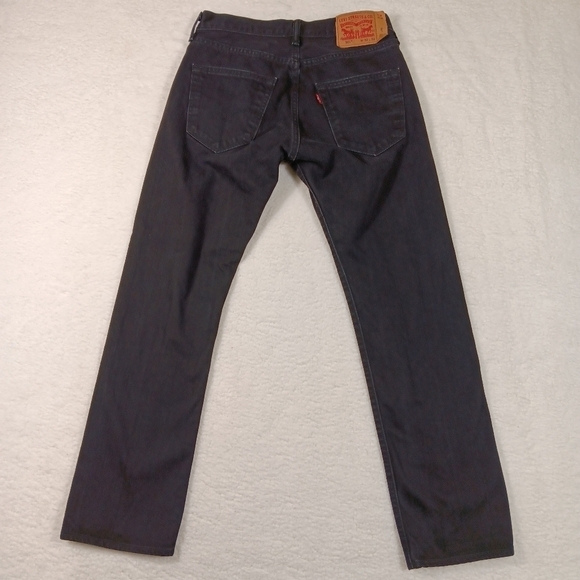 Levi’s 501 Jeans Mens 32x32 Black Denim Button Fly Straight Leg Regular Fit - Picture 6 of 14